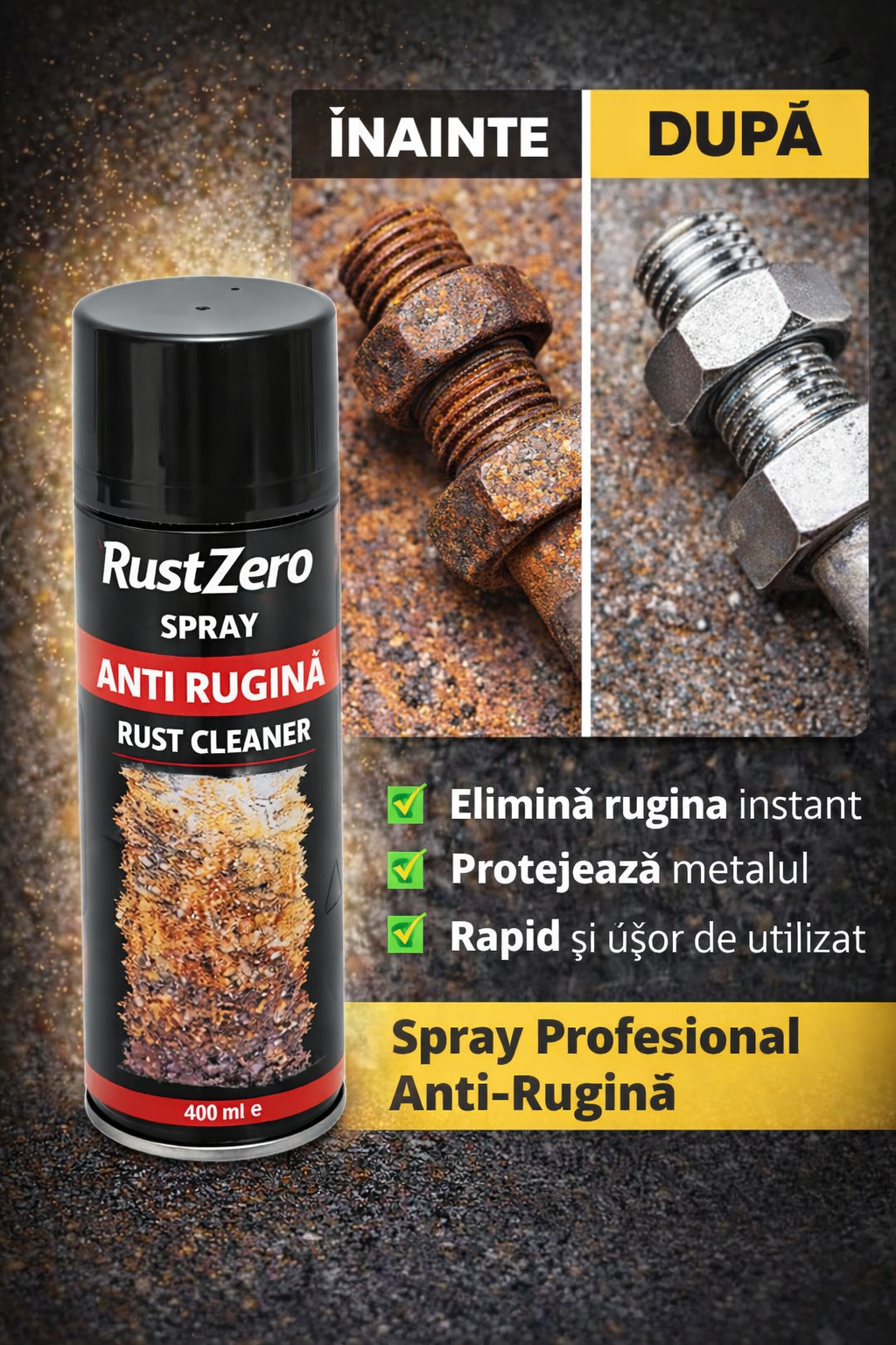 Spray Profesional Anti-Rugină - RustZero™ (1+1 GRATIS)